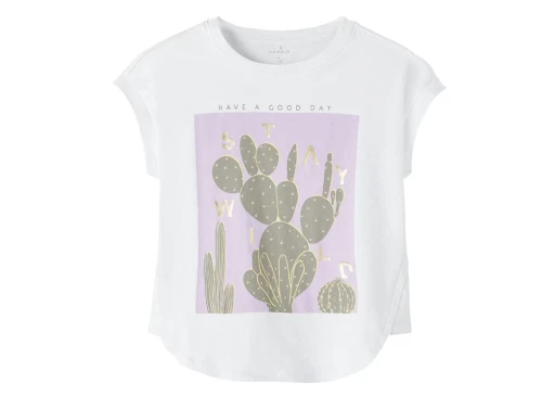 Name It bright white top print